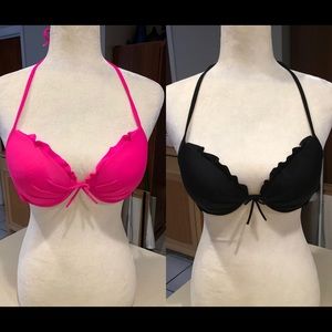VS THE FABULOUS HOT PINK & BLACK BIKINI TOPS